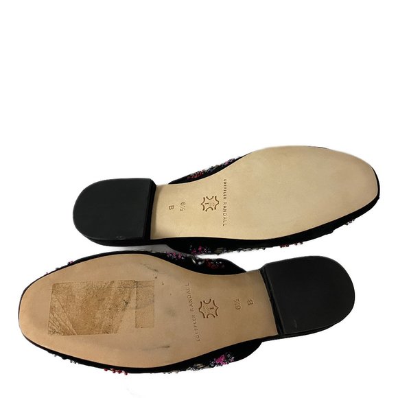 NIB LOEFFLER RANDALL QUIN BEADED SEQUIN VELVET MULES - Picture 9 of 11